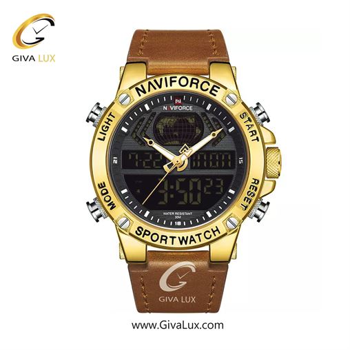 ساعت مچی مردانه بند چرمی ناوی فورس (نیوی فورس) NF9164 G/B/L.BN 364_G B L.BN.jpg